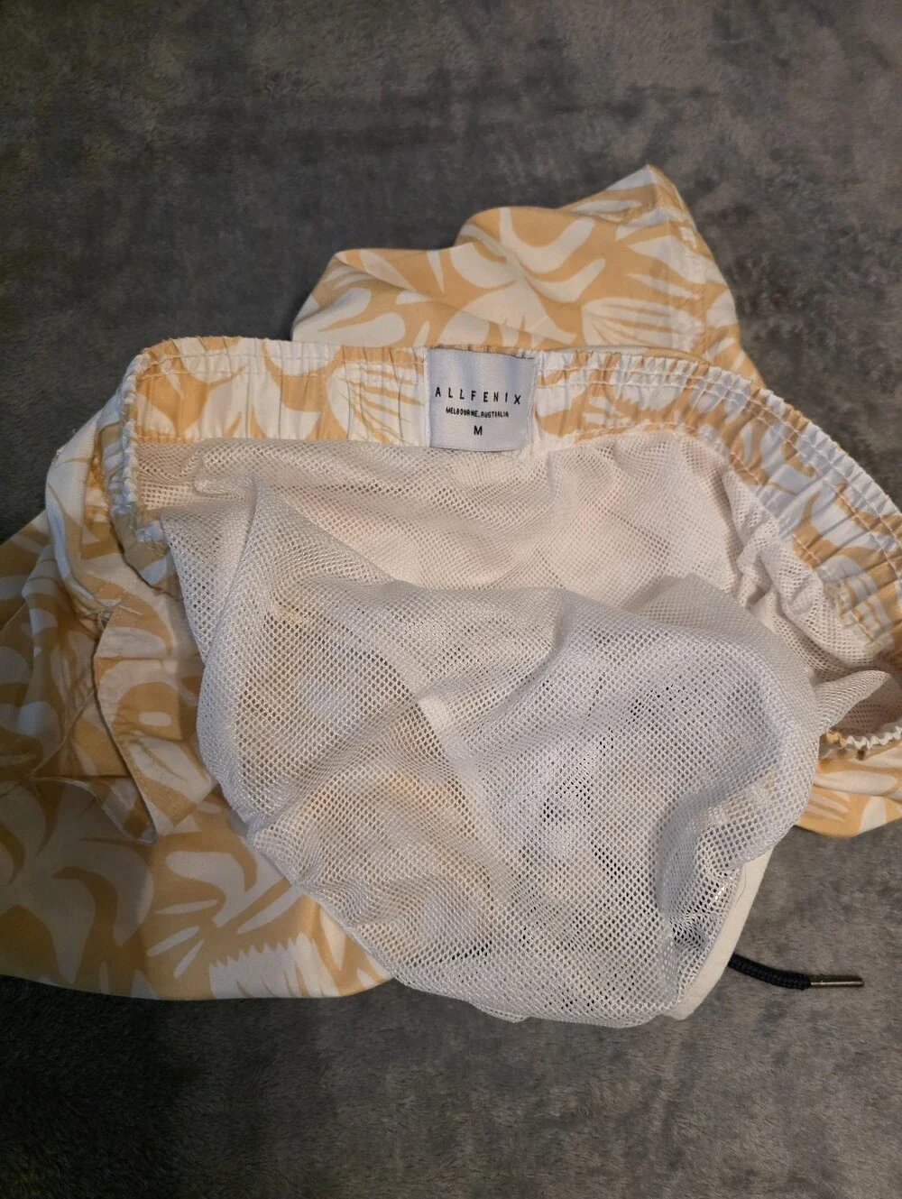 Allfenix Wilo Botanical Swim Shorts Yellow White Size Medium
